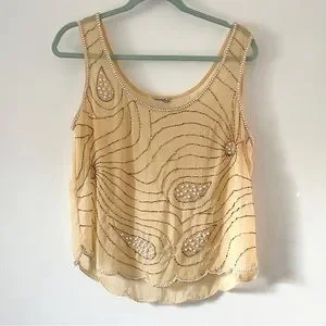 トップス vintage beaded chiffon camisole Beaded Cami - Etsy